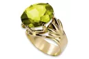 Yellow Peridot 8K geltonas auksas Žiedas Vintažinis stilius vrc029x-yp Art Deco Rusiški vintažo papuošalai, SSRS stilius